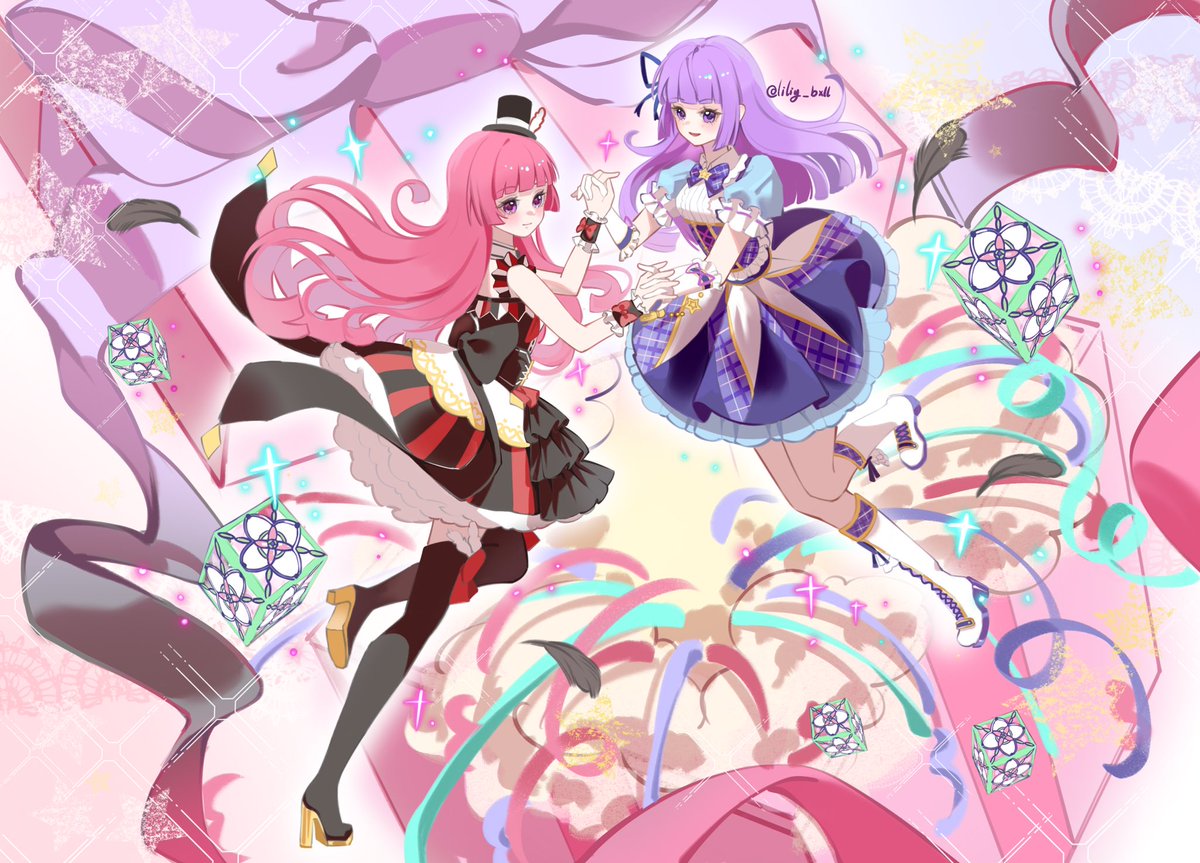 この画面が見たくて描きました 北条そふぃ&氷上 スミレ #アイカツプリパラ