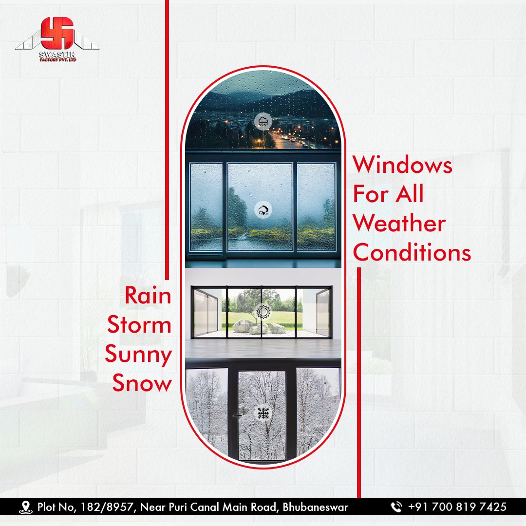 swastikfactory's tweet image. 🌦️ Rain or Shine, We&apos;ve Got You Covered!
Whether it’s pouring rain, blazing sun, chilly snow, or a wild storm – our premium windows are built to withstand it all. 🪟💪

📞 +91 700 819 7425

#SwastikFactory #WeatherProofWindows #UPVCWindows #HomeImprovement #AllSeasonProtection