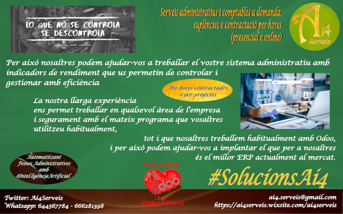 serveis38965's tweet photo. El control i la generació d'activitats ha de ser la funció principal d'una gestió administrativa eficient i proactiva.
Els nostres professionals porten molts anys ajudant empreses de totes mides i sectors
Quedem? #SolucionsAi4 #CompromisAi4
#ServeisAdministratiusADemanda https://t.co/BzwcQT03ZY