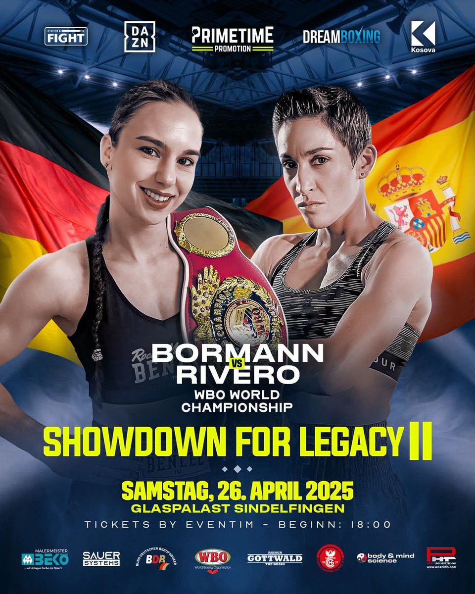 h_hkan's tweet photo. Sarah Bormann π©πͺ defends her WBO World Minimum Title against Isabel Rivero πͺπΈ on Prime Time Promotion and Dream Boxing card in Sindelfingen π©πͺ tomorrow night live on @DAZNBoxing
#DreamBoxing @RainerGottwald1 #ShowdownForLegacy2
#PrimetimePromotion #BorrmanRivero @WorldBoxingOrg https://t.co/9WAnNay6iC