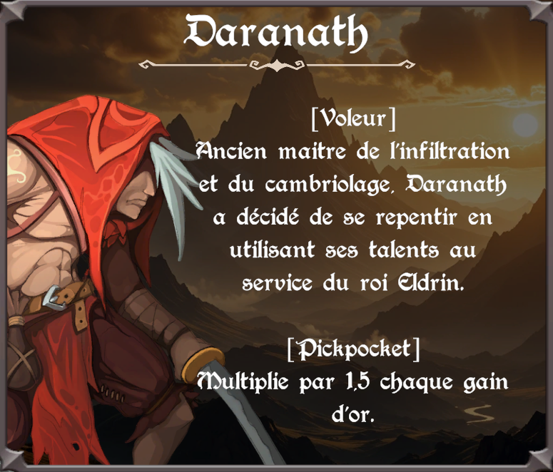 Découvrez Daranath, 4ième héro de départ de #FateAndDestiny ! 
Et bonus, la vidéo de gameplay a été mise à jour ! N'hésitez pas à la revoir et à mettre le jeu dans votre wishlist, ça aide. ^^
jdxgames.com/judoxstudio/ga…
<a href="/_Shynn_/">Seldell</a>  #indiedev #gamedev #dungeoncrawler #boardgames #j2s