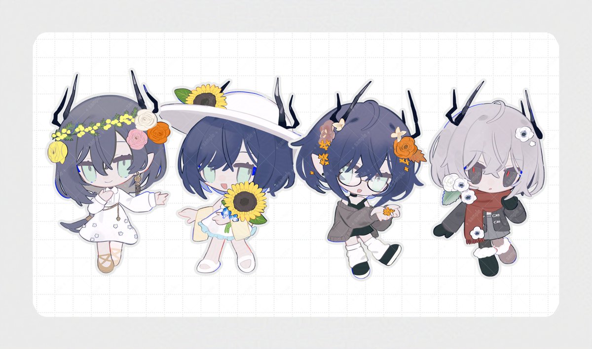 ✦Work✦
鈍色聴様のグッズイラスト描かせていただきました！よろしくお願いします～✨