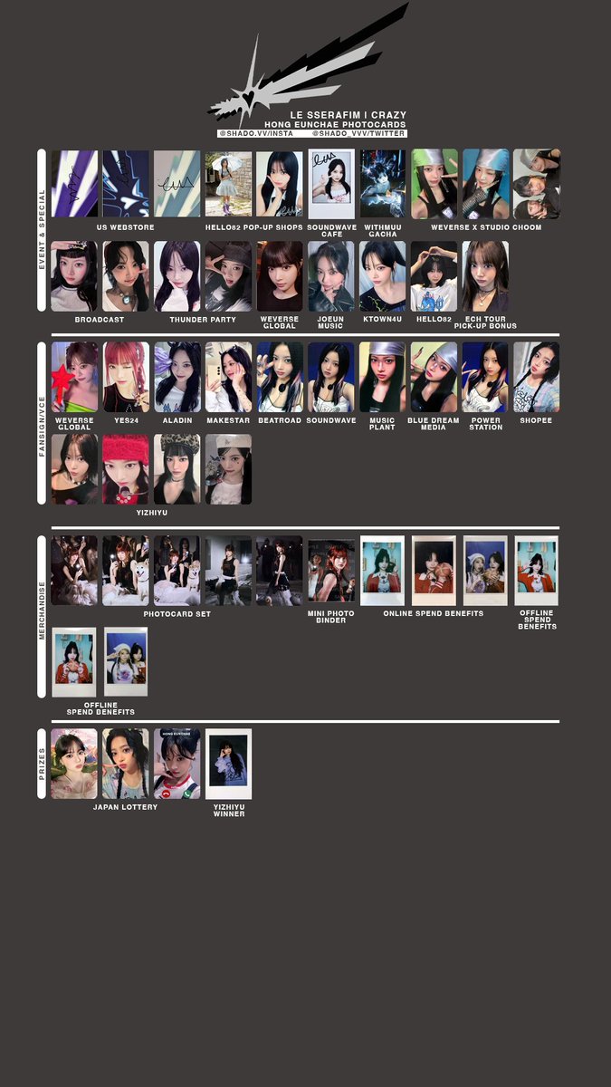 【匿名配送】ランダム編成画面風カード アーチャー 1BOX 全57種 081125 - LE SSERAFIM - 2025 EASY CRAZY HOT Tour - OT5 Japan Encore