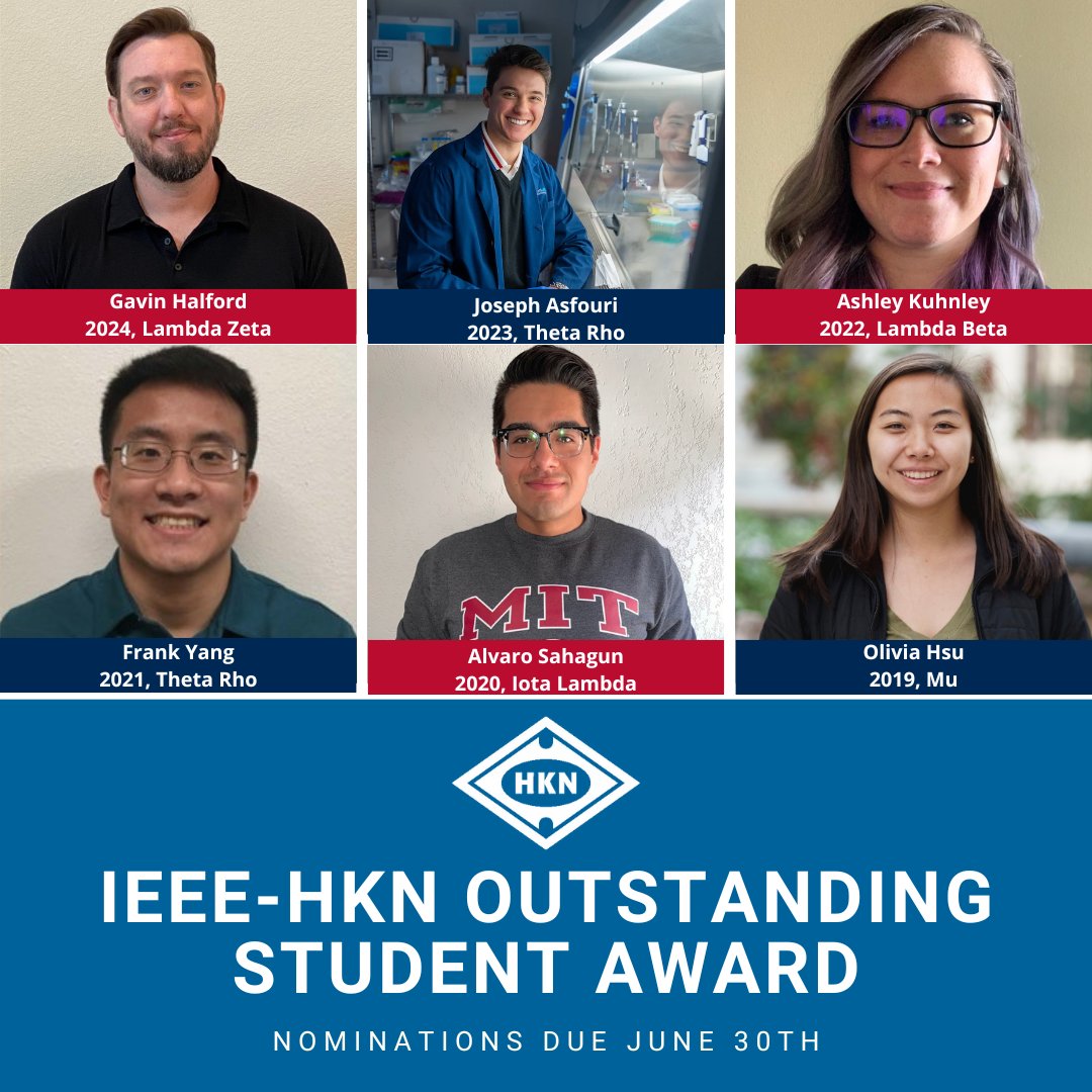 Nominations for the Alton B. Zerby and Carl T. Koerner Outstanding Student Award will be accepted from Chapters until June 30th! Learn more and submit your nomination here: hkn.ieee.org/awards/alton-b… #IamHKN