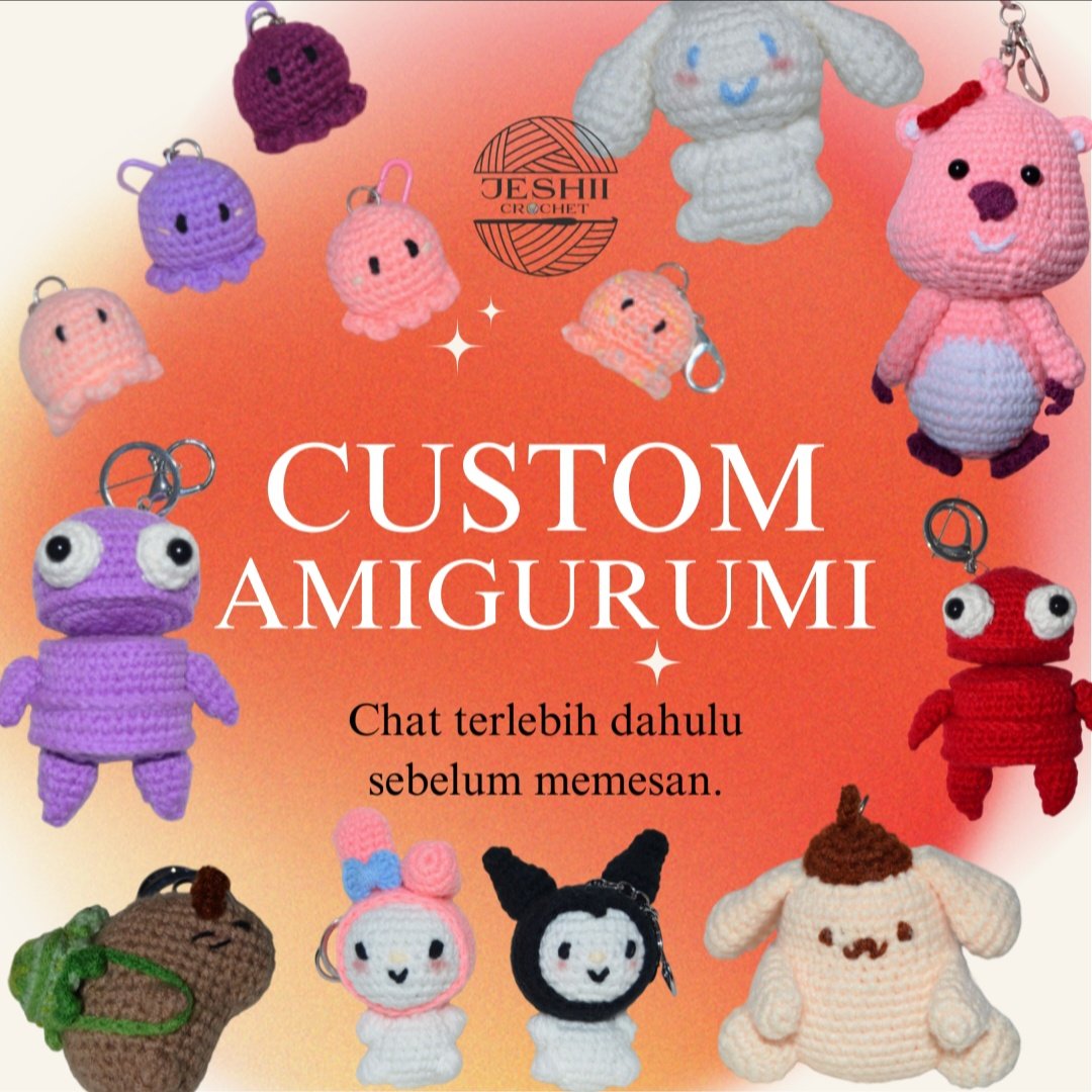chijeshiichi's tweet photo. Open Custom Amigurumi/Boneka Rajut
Dibuatkan sesuai request pesanan

Minat? Hubungi DM

#crochet #rajut #custome #custom #customrajut #rajutan #handmade #bonekarajut #amigurumi #cute https://t.co/H4bMuOVhxR