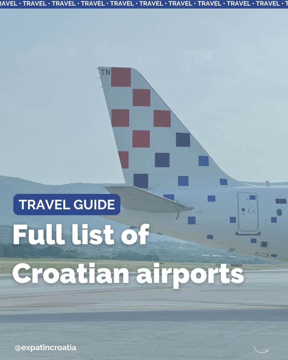 Planning a trip to Croatia this summer or beyond? ✈️

With 9 commercial airports to choose from, getting around is easier than ever!

From cities to islands, here’s a guide to Croatia’s main airports: expatincroatia.com/airports-croat…

<a href="/croatiaairlines/">croatiaairlines</a> #croatiatravel #croatiafulloflife