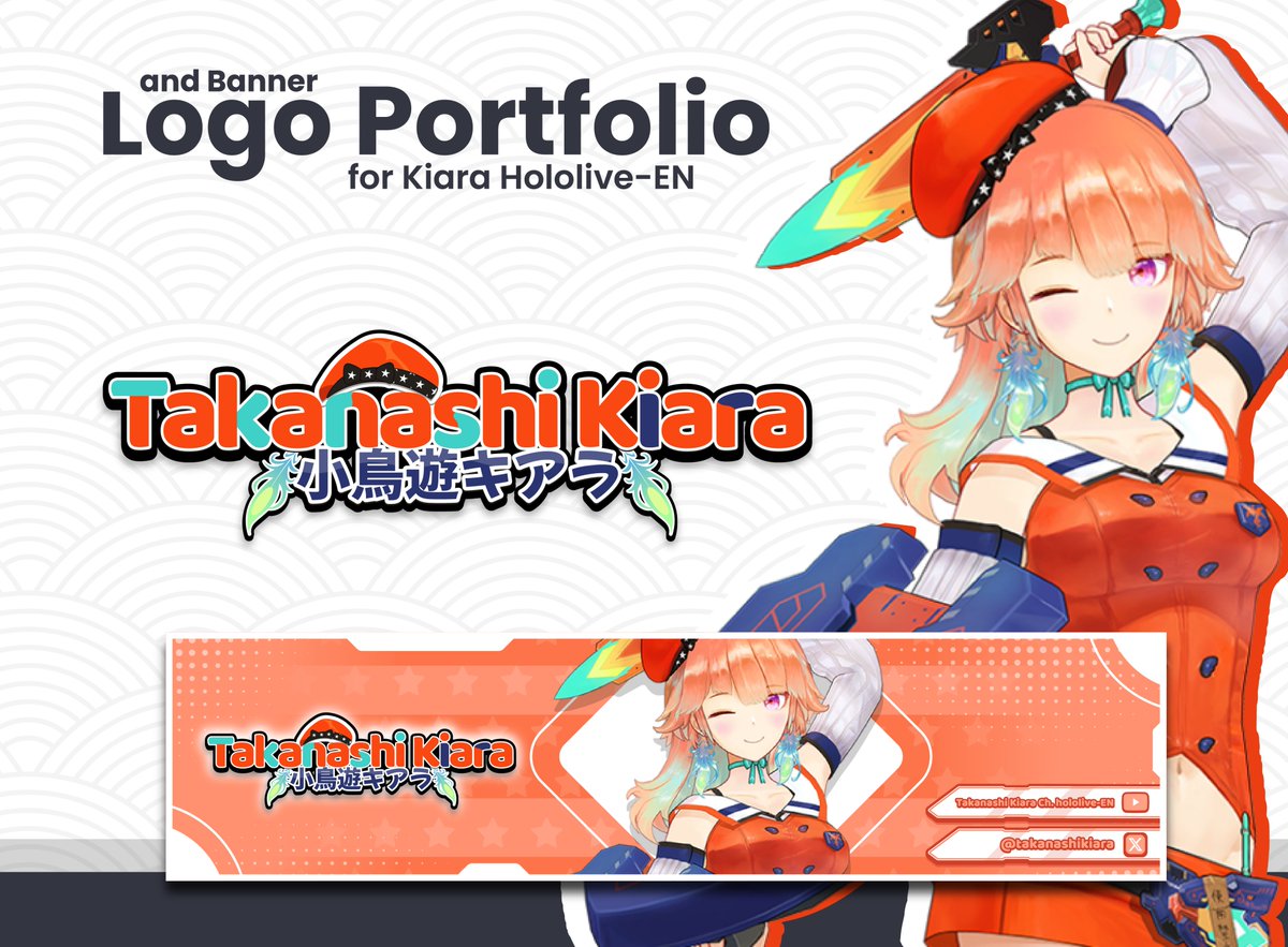 ibnuhawari_'s tweet photo. logo and banner design for Takanashi Kiara! 🧡🐔✨
#KFPicasso
#TakanashiKiara #HololiveEN #HololiveArt #VtuberArt #LogoDesign #GraphicDesign #KiaraFanart #HoloEN #PhoenixForever https://t.co/5shV8DKAwi