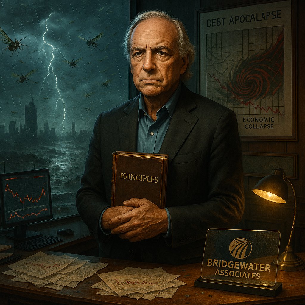 BalticSnowTiger's tweet photo. Ray Dalio: The Prophet of Perpetual Doom 📉 and Performative Contrarian.
Now advocating a 'Beautiful Rebalancing' paving the way for a 'New World Order'.
A 40-year history of @RayDalio Bridgewater's 'edgy', apocalyptic predictions:

💠1982: "Greatest crisis since 1929!" —Economy boomed weeks later
💠2007: "Financial meltdown coming!" —Actually correct, but a year after Michael Burry signed CDS against Deutsche, Goldman, et al. (Blind squirrel, meet nut)
💠2010: "Double-dip recession imminent!" —Never materialised
💠2010s: "1937-style collapse any day now!" —Decade saw record expansion alongside QE Infinity
💠2019: "Recession by 2020!" —Got tragically lucky when pandemic hit (for completely different reasons)
💠2022: "Perfect storm ahead!" —Markets recovered. Rather solidly.

The world's largest hedge fund built its reputation on apocalyptic predictions, but how many actually came true?
🧵(1/2) 
@JohnHCochrane @elerianm @NorikoHama @WSJmarkets @RayDalio 
#fintwit, #investing, #stocks, #finance, #trading,  #wallstreet, #economy #TradeWar