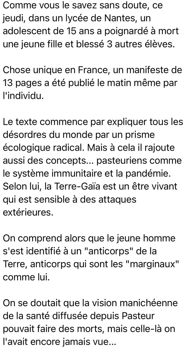 Quand les viro-dénialistes accusent Pasteur et la théorie des germes d’être derrière l’horrible attaque au couteau dans un lycée de Nantes hier 🙄