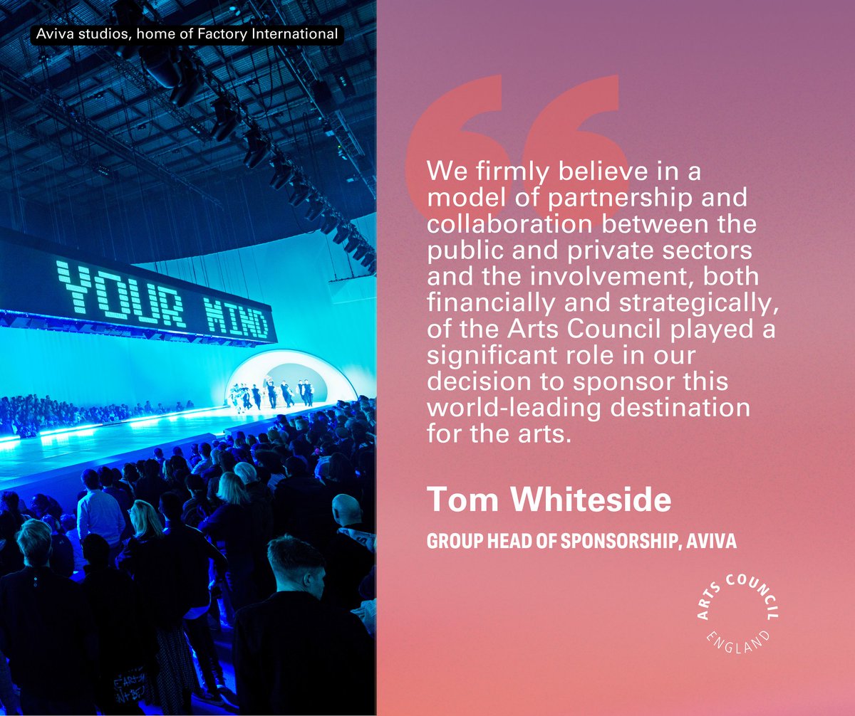 Arts Council England (@ace_national) on Twitter photo When we invest in culture, business follows 💼
British insurance firm <a href="/avivaplc/">Aviva plc</a> said that the Arts Council’s support for Aviva Studios, home to <a href="/factoryintl/">Factory International</a>, played a significant role in its decision to sponsor the world-leading arts destination ✨
Image credit: Tristram Kenton When we invest in culture, business follows 💼
British insurance firm <a href="/avivaplc/">Aviva plc</a> said that the Arts Council’s support for Aviva Studios, home to <a href="/factoryintl/">Factory International</a>, played a significant role in its decision to sponsor the world-leading arts destination ✨
Image credit: Tristram Kenton