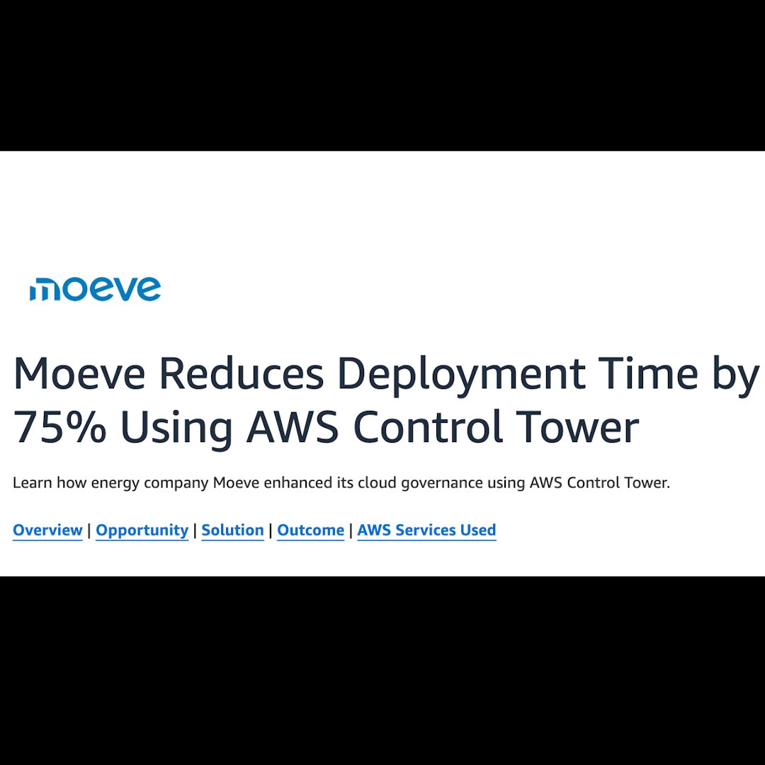 🎯 Cloud governance success story! Learn how Moeve 🔐 deployed #AWSOrganizations for ✨ policy-based management, centralized management of integrated AWS services, &amp; 🛡️ unified authorization. go.aws/4cQZsXu