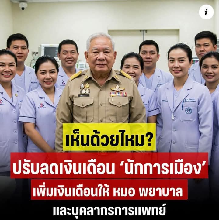 #เห็นด้วยลดเงินเดือนนักการเมืองไปเพิ่มเงินเดือนให้หมอพยาบาลทหารตชด