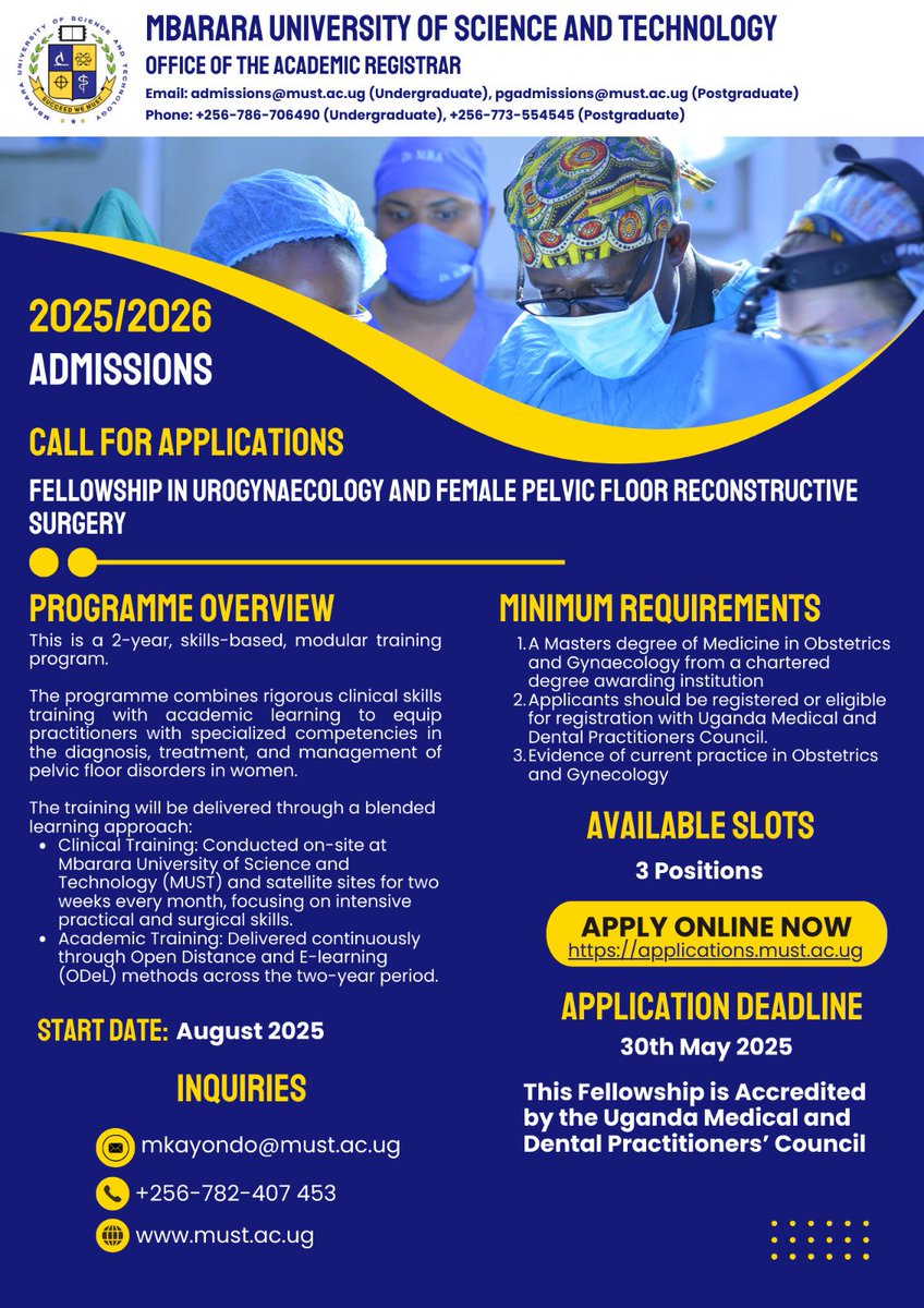 MbararaUST's tweet photo. Call For Applications

Details https://t.co/pjRSusF0JR