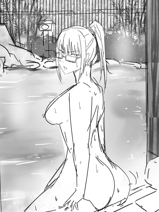 🔞真希さんの温泉H描きたい... 