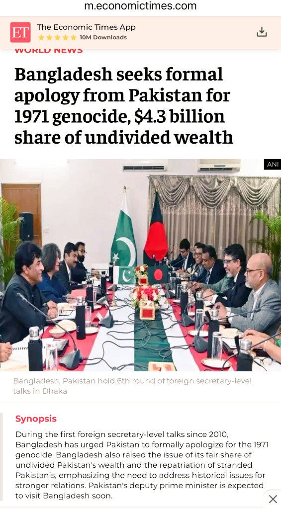 Bangladesh now says it wants USD 4.3 billion &amp; an apology from Pakistan for the 1971 genocide, amongst other things. Poor, poor cousin. You will get the punishment for the misdeeds you have committed,we will enter your territory and kill you,our PrimeMinister is a ,Barbary lion🦁