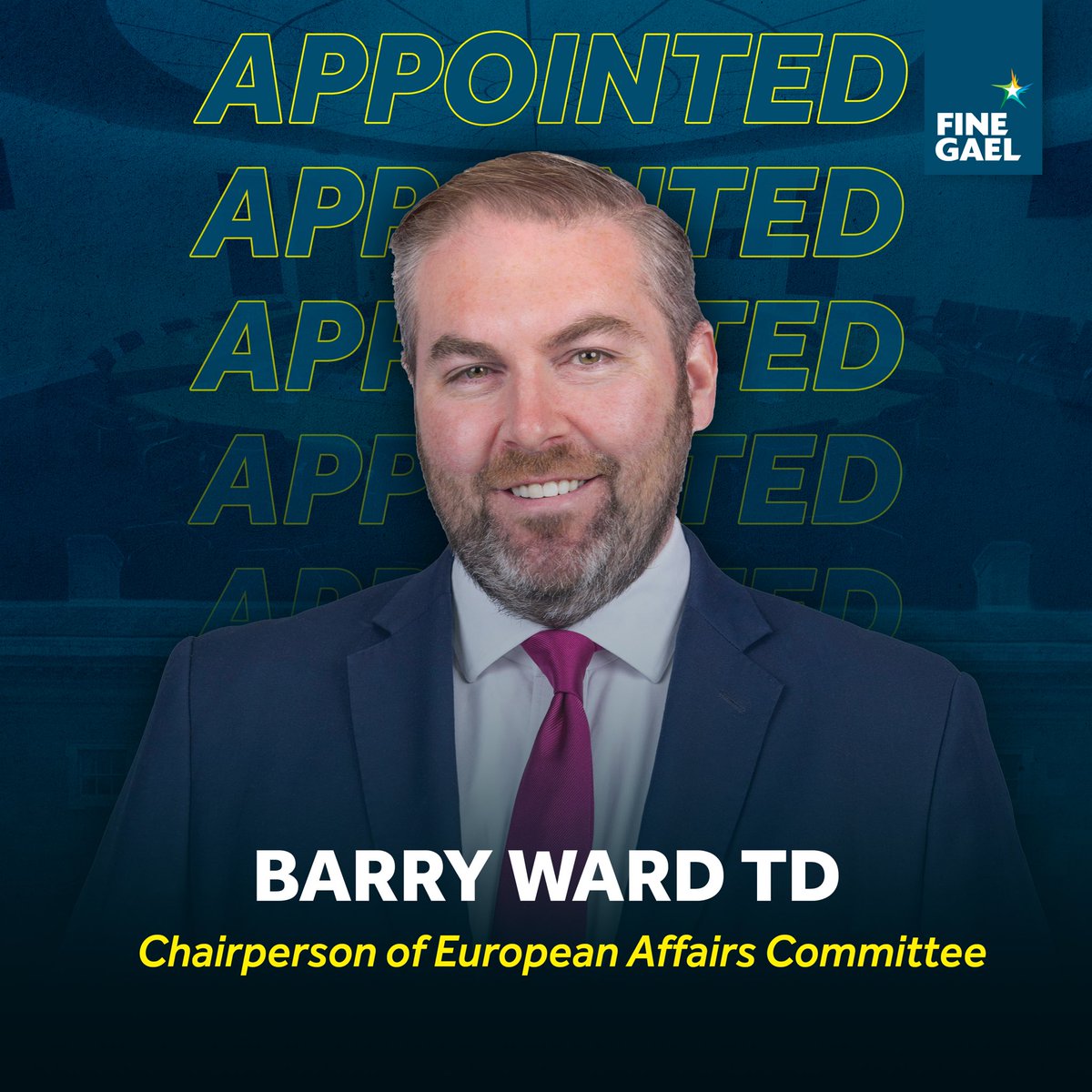 Congratulations to <a href="/barrymward/">Barry Ward 🇮🇪 🇪🇺</a> on being appointed Chairperson of the Committee on European Affairs.