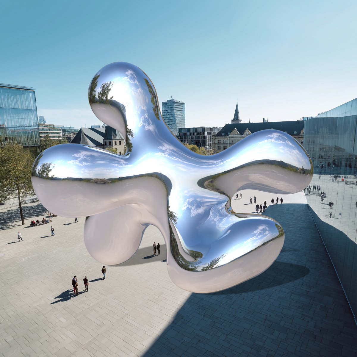 yonialter's tweet photo. Enormous Hug
A proposal for a monumental stainless steel sculpture for an urban environment.
At first glance, the sculpture appears abstract — a fluid, star-like form. But look closer, and a walking figure emerges. https://t.co/lXlQYt4c00