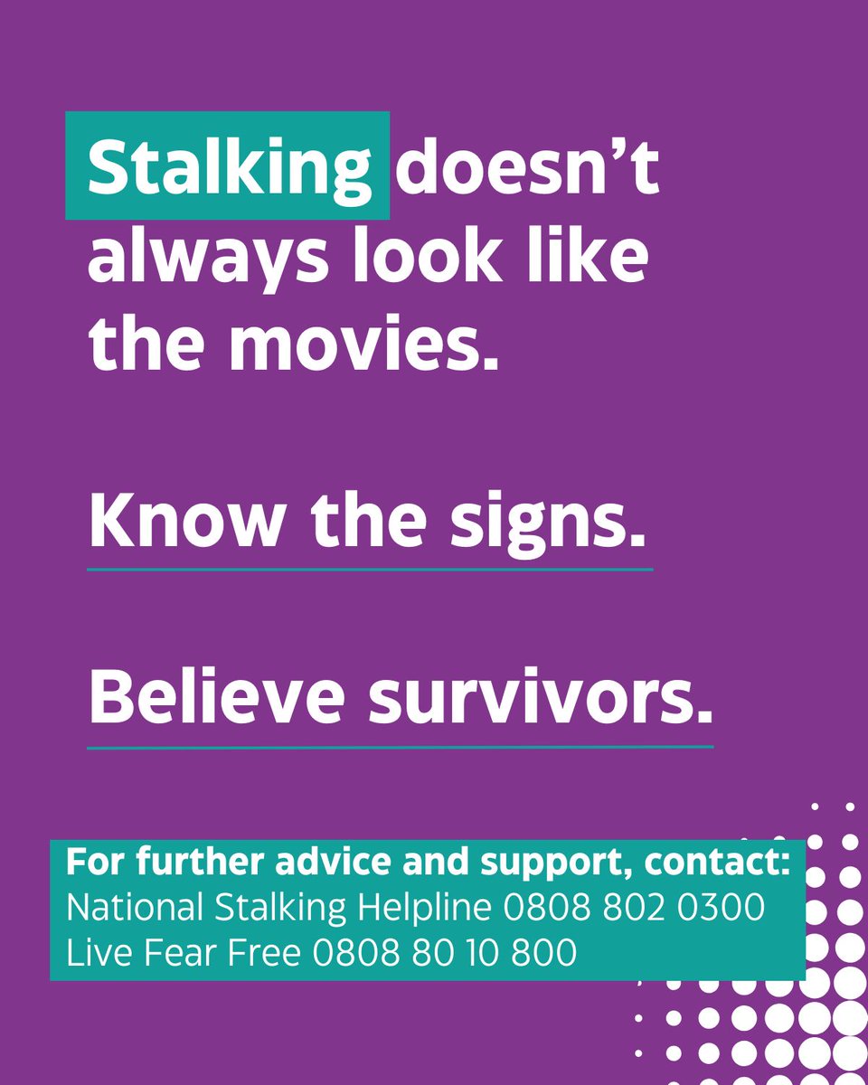 choiceolderppl's tweet photo. Stalking is abuse and it is illegal. Yet too often, it goes unseen. This #StalkingAwarenessWeek, let’s talk about the barriers older people face in recognising stalking. Know the signs. Believe survivors.

For further advice and support, contact:
☎️ National Stalking helpline 0808 802 0300
☎️Live Fear Free 0808 80 10 800