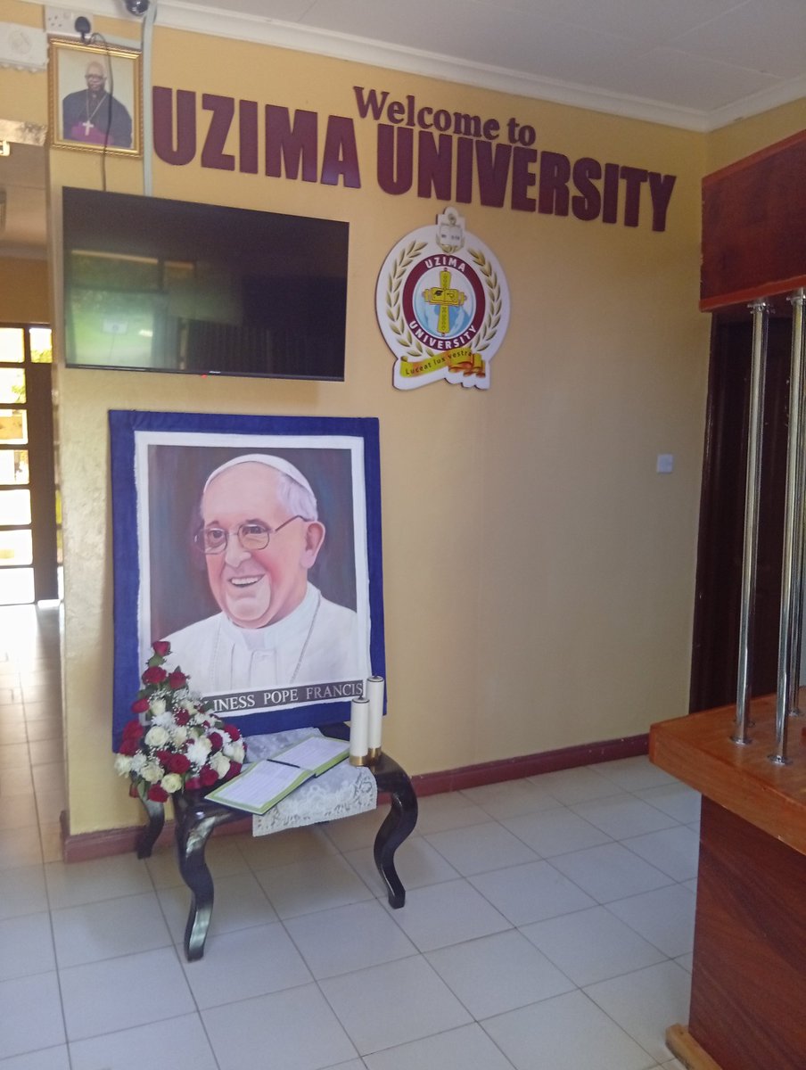Uzima University Family joins the Catholic Church in mourning the death of the Supreme Pontiff Pope Francis. The Lord gave the Catholic Church Pope Francis, and the Lord has taken him home. Blessed be the name of the Lord. May the Holy Father rest in Peace. Amen.