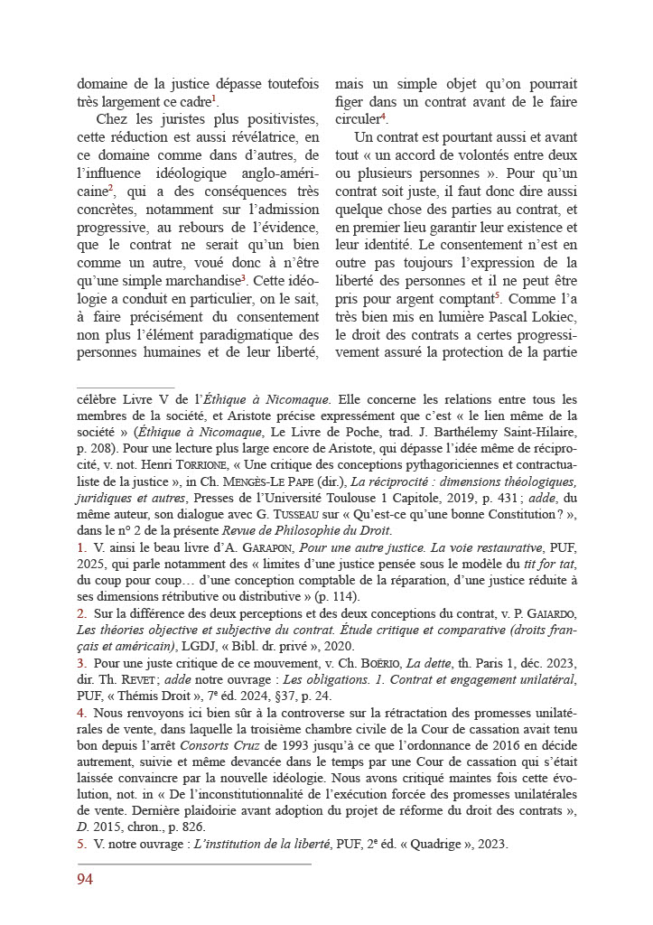 Muriel Fabre-Magnan, « Une brève introduction : le consentement est-il une source de justice ? », Revue de philosophie du droit, 3-2025, p. 93-94 (extrait).
