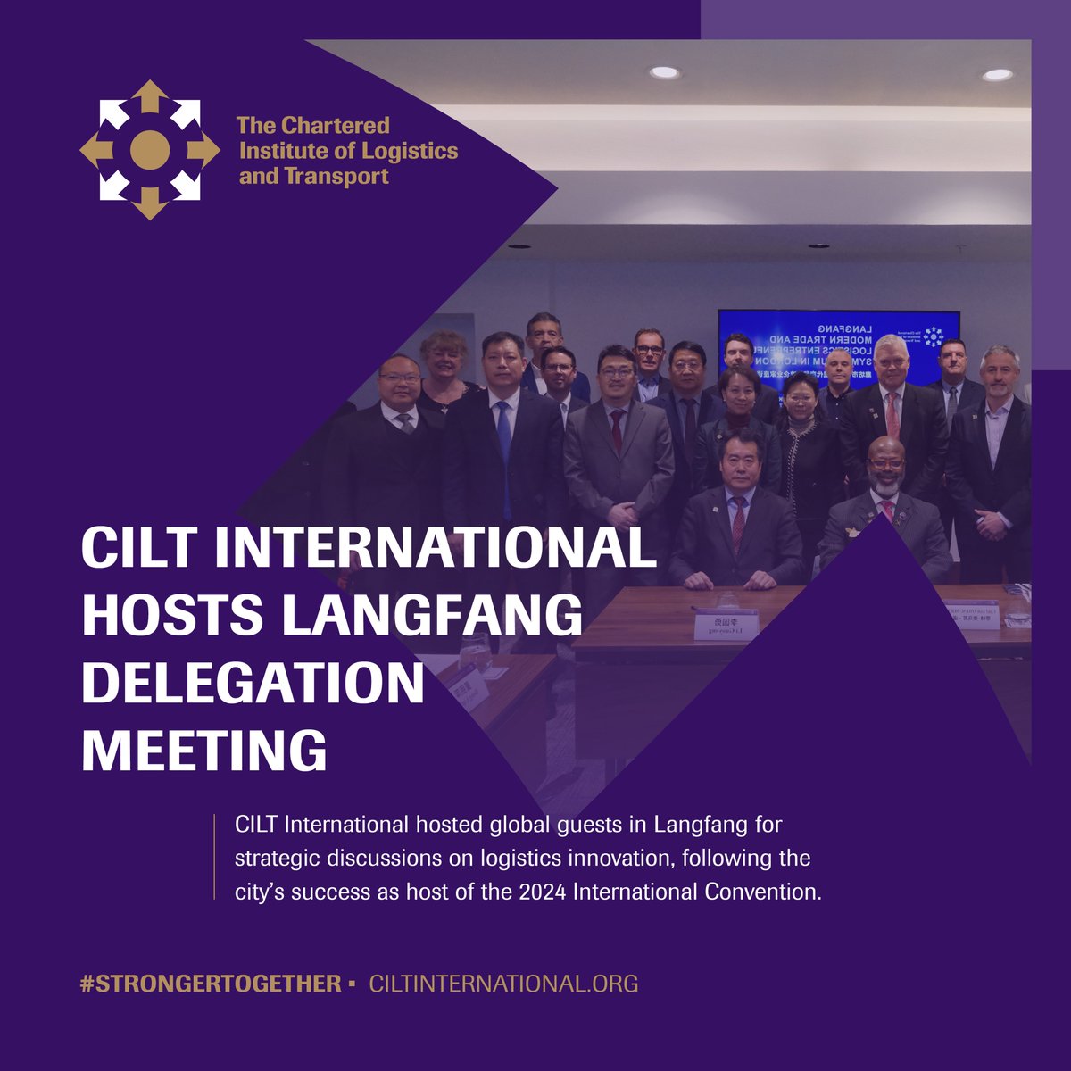 CILT International recently hosted Langfang City and CILT China representatives, along with UK guests, for strategic talks on trade, innovation and AI in logistics.  

Following the success of the 2024 International Convention in Langfang, the city will welcome global delegates