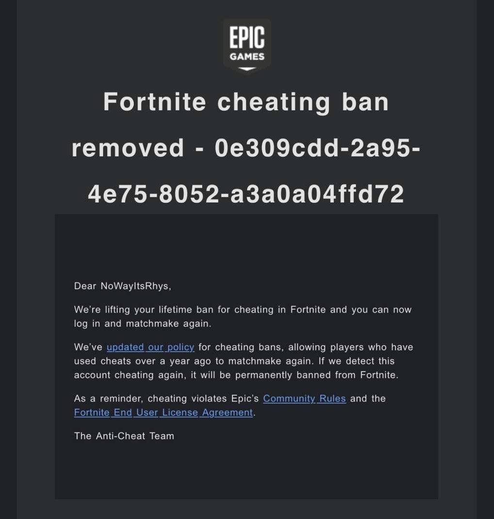Jorge_Most's tweet photo. Epic Games ha comenzado a desbanear poco a poco a aquellos que hicieron trampas y llevaban baneados más de un año.

📸 @Its_Harz https://t.co/0pqqvKxwtS