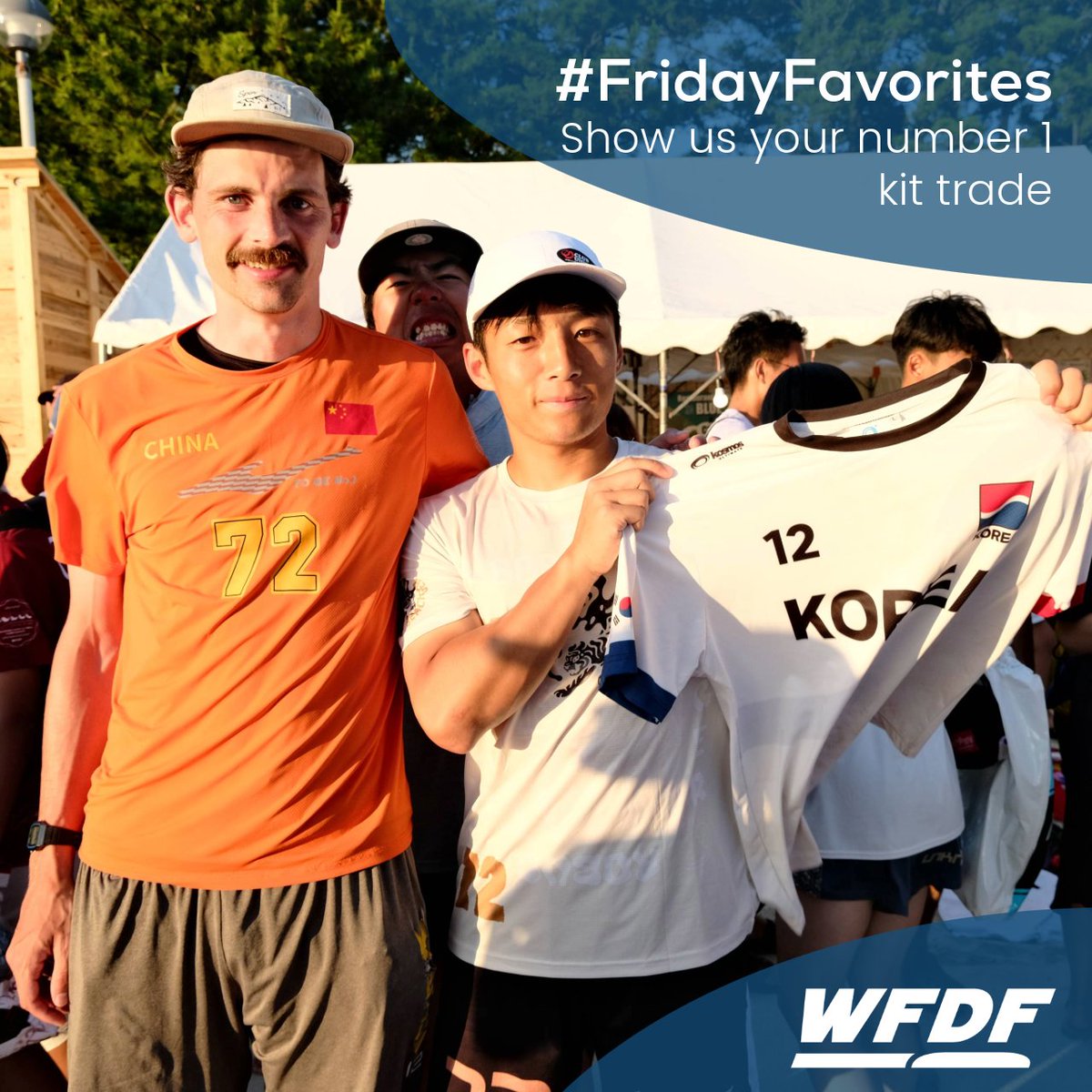 Show us your favourite kit trade! 🤩
Whether it's a jersey, hat, or something totally unique– we want to see it! 👀
Post a pic, tag <a href="/WorldFlyingDisc/">World Flying Disc Federation (WFDF)</a>, and use #FridayFavorites + #KitTrade 👕🧢🎽
We’ll repost our faves! 🔁
Let the flexing begin 😎

📸🥏 🏆 #AOBUC2024