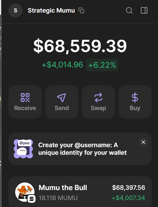 pangboygg's tweet photo. Mumu Strategy has accumulated another 1.3B $MUMU tokens, with a total of 18.11B $MUMU tokens (.815% of supply)

Things are looking more bullish than ever and its mumu's turn

Distributing this supply to community through community incentives throughout 2025, more updates in TG https://t.co/ZwmJAt1IEk