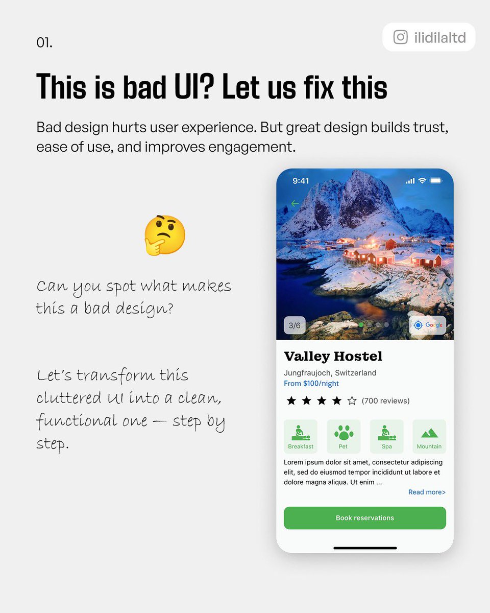Team_Kajetan's tweet photo. Your Ul might be functional...but is it frustrating? Save this post for your next redesign session.
Follow me for weekly UI/UX breakdowns!
#UIDesign #UXTips #DesignBeforeAfter #UIFix #DesignEducation #UXDesigninspiration
#BeforeAndAfterDesign #WebDesignTips https://t.co/W7DjIMvHfa
