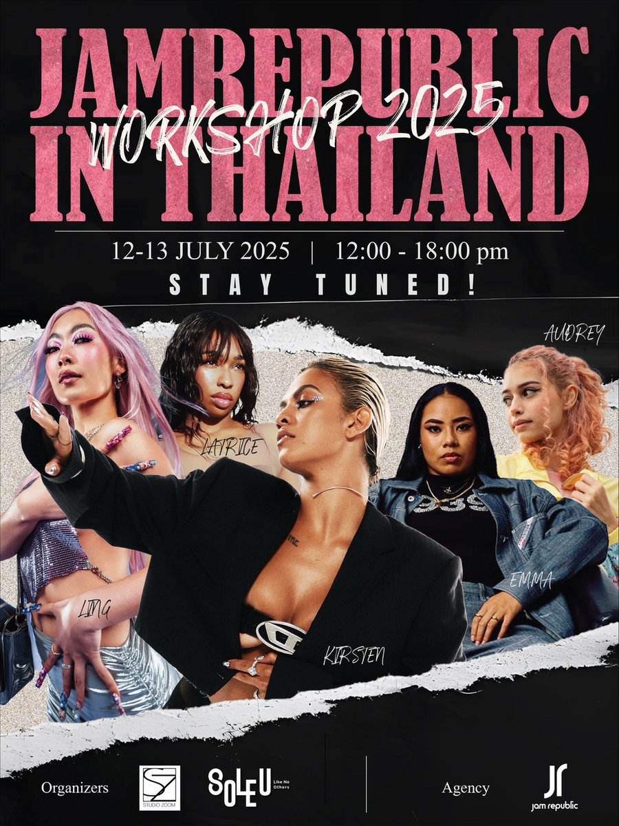 👑 First time in Bangkok!!!
with Jam Republic &amp; all 5 amazing Artists from Street Women Fighter Season 2 : 1st Runner Up✨

STAY TUNED 🎧
— more DETAILS are coming! 🤫
______________________________

👑 ครั้งแรกกับการรวมตัวที่ประเทศไทย!!!
กับ Jam Republic แบบครบ 5 องค์ประชุม!