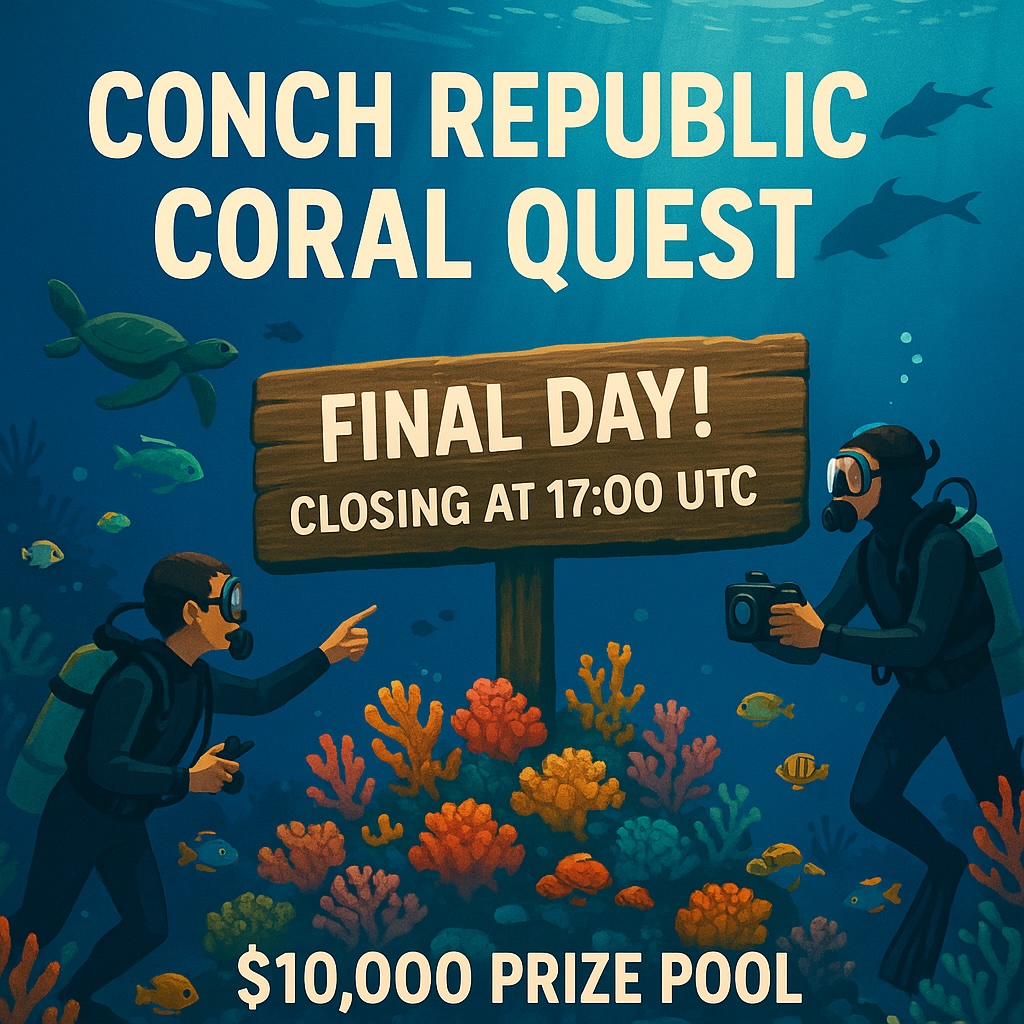 Ocean Foam (@x_ocean_foam) on Twitter photo Conch Republic Coral Quest's final day
Submission closes: Today @ 17:00 UTC
Donβt wait till the last second β SUBMIT as soon as you can.
Here's how to submit: loom.com/share/18579d65β¦
Need support? We're here to help: discord.com/channels/10322β¦
<a href="/oceanprotocol/">Ocean Protocol</a> | <a href="/lunor_ai/">lunor.ai (π₯ , π, π²)</a> Conch Republic Coral Quest's final day
Submission closes: Today @ 17:00 UTC
Donβt wait till the last second β SUBMIT as soon as you can.
Here's how to submit: loom.com/share/18579d65β¦
Need support? We're here to help: discord.com/channels/10322β¦
<a href="/oceanprotocol/">Ocean Protocol</a> | <a href="/lunor_ai/">lunor.ai (π₯ , π, π²)</a>