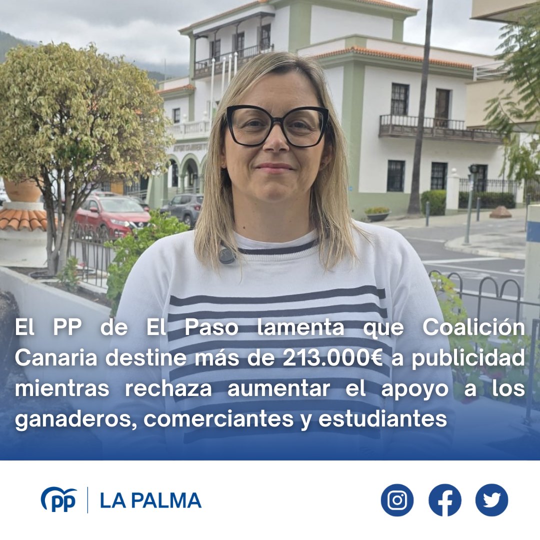 El PP de El Paso lamenta que Coalición Canaria destine más de 213.000€ a publicidad mientras rechaza aumentar el apoyo a los ganaderos, comerciantes y estudiantes

#PPdeLaPalma #PPElPaso

eltime.es/politica/53147…