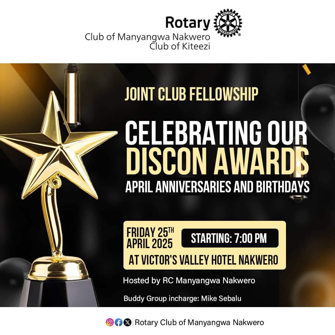 rcmanyangwa's tweet photo. Friends, join us for our joint fellowship with @RcKiteezi & @rckitukutwe this evening as we celebrate our #100thdiscon AWARDS, and April Anniversaries and Birthdays. This special fellowship is hosted by
#MikeSebalu buddy group.
Venue: Victors Valley hotel Nakwero
Time: 7pm https://t.co/FiCqRxoEGa