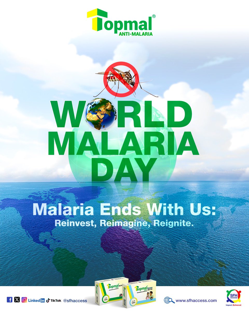 IT'S WORLD MALARIA DAY 2025. 🌍

A day to shine a global spotlight on one of the world’s oldest and deadliest diseases - Malaria.

Every 25th of April, we come together to raise awareness, reflect on progress made, and renew our activities to end malaria for good.