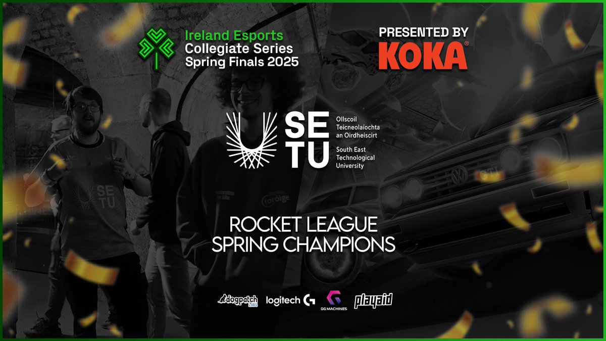 SETU Sport Waterford (@setusportswd) on Twitter photo Rocket League Spring Champions 2025🎉
Massive congratulations to our Rocket League Team who were crowned Ireland E-Sports Collegiate Series champions at the recent Spring Finals 2025🏆
The team consisted of Thomas Daly, Jack Dixon and Ben Anderson👏 Rocket League Spring Champions 2025🎉
Massive congratulations to our Rocket League Team who were crowned Ireland E-Sports Collegiate Series champions at the recent Spring Finals 2025🏆
The team consisted of Thomas Daly, Jack Dixon and Ben Anderson👏