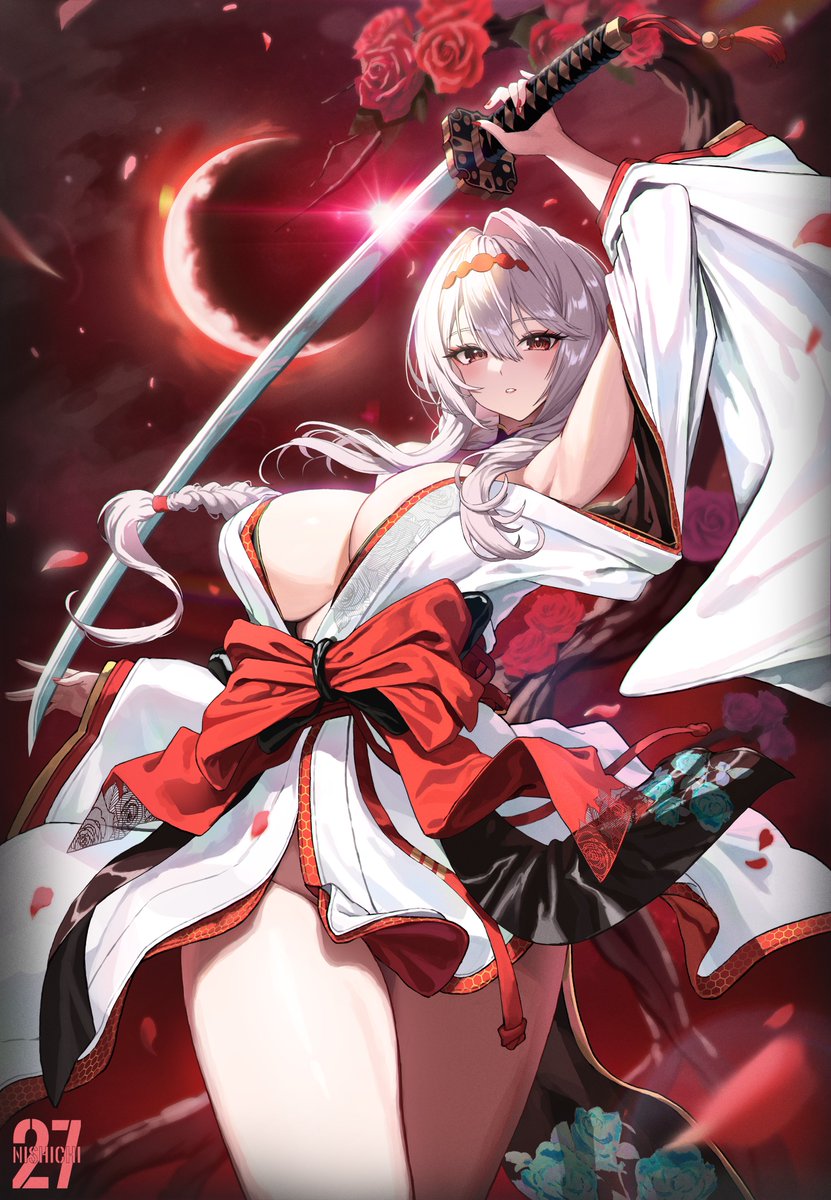 一緒に花見でもどうだ？
#NIKKEAnniversary 
#NIKKEfanart 
#니케 
#紅蓮ブラックシャドウ
#ScarletBlackShadow
#흑련
#홍련