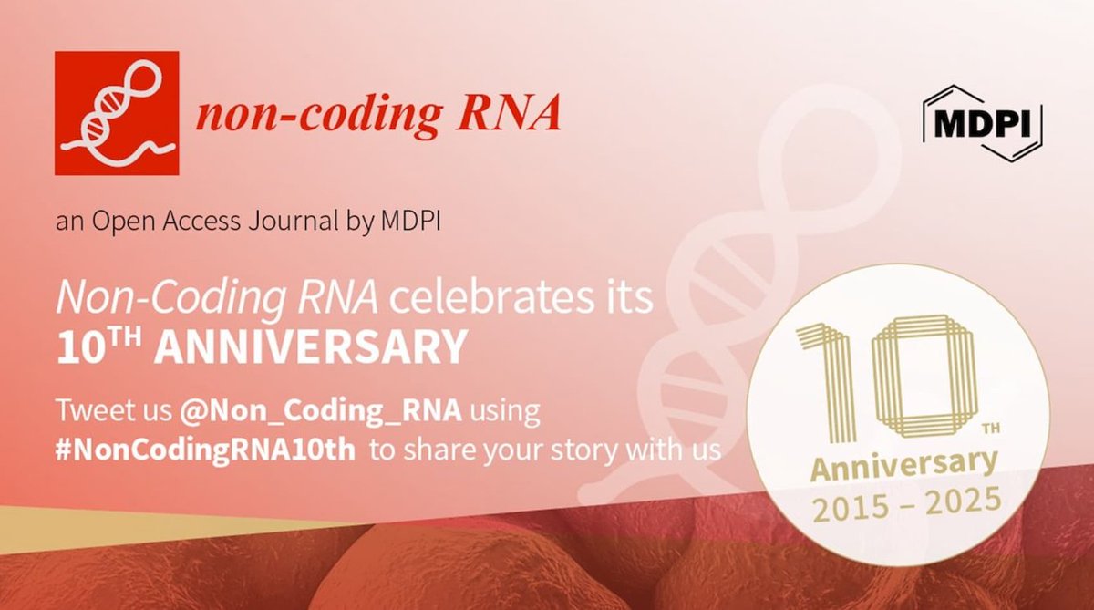 MDPIOpenAccess's tweet image. We are excited to announce that 2025 marks the 10th anniversary of @Non_Coding_RNA (ISSN 2311-553X), an international, peer-reviewed open access journal on ncRNAs and their regulatory roles.

Find out more: brnw.ch/21wScfc

#mdpi #openaccess #noncodingrna #research
