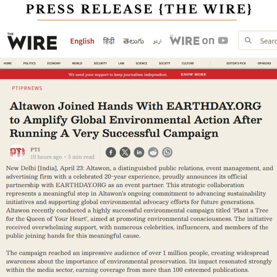 AltawonMedia's tweet photo. 🌍 Big news! Altawon partners with @EarthDay  to drive global climate action. 💚🌱
@sayalibhagat 
🔗 Read More: https://t.co/ol5HmNoRY6

#Altawon #EarthDayOrg #ClimateAction #Sustainability #GoGreenWithAltawon #ActForEarth #Partnership #BreakingNews #EcoFuture #tweet https://t.co/jwGYeaiX2S
