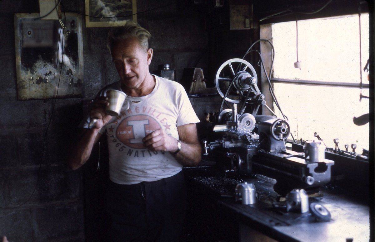 Let men have their sheds, for goodness sakes. Men with sheds are good types. At a time like this we need more tinkerers - they might save us from the wreckers. (Burt Munro, under-1000cc Bonneville world record holder). 🏍️