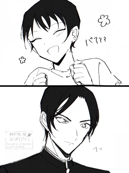 諸伏兄弟描きたい、ラフ 