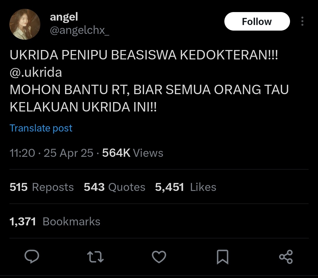 jodiejonazh's tweet photo. Halo @angelchx_, aku dosen kedokteran di Ukrida. Makasih banget ya buat postingan kamu ini. Boleh nggak aku jadiin bahan obrolan soal mindset calon mahasiswa zaman sekarang? Terutama untuk yang mau masuk kedokteran. 🤭 https://t.co/ty9HDyhhDH