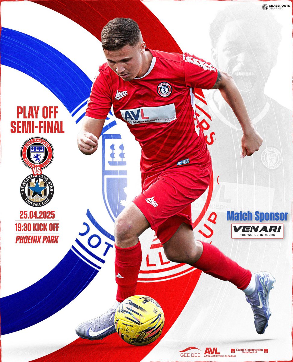 Boro Rangers FC (@bororangers) on Twitter photo Matchday in the Playoffs 🤩
🆚 <a href="/nbsfc2018/">Newcastle Blue Star FC</a>
⏰ 19:30
🏟️ Phoenix Park, TS4 3JW
🎟️ £8 | £5 | £2
This game is sponsored by Venari Clothing!🤝🏻
Unfortunately there will be no updates on our socials during the game tonight.
#UTBR❤️⚽️ Matchday in the Playoffs 🤩
🆚 <a href="/nbsfc2018/">Newcastle Blue Star FC</a>
⏰ 19:30
🏟️ Phoenix Park, TS4 3JW
🎟️ £8 | £5 | £2
This game is sponsored by Venari Clothing!🤝🏻
Unfortunately there will be no updates on our socials during the game tonight.
#UTBR❤️⚽️