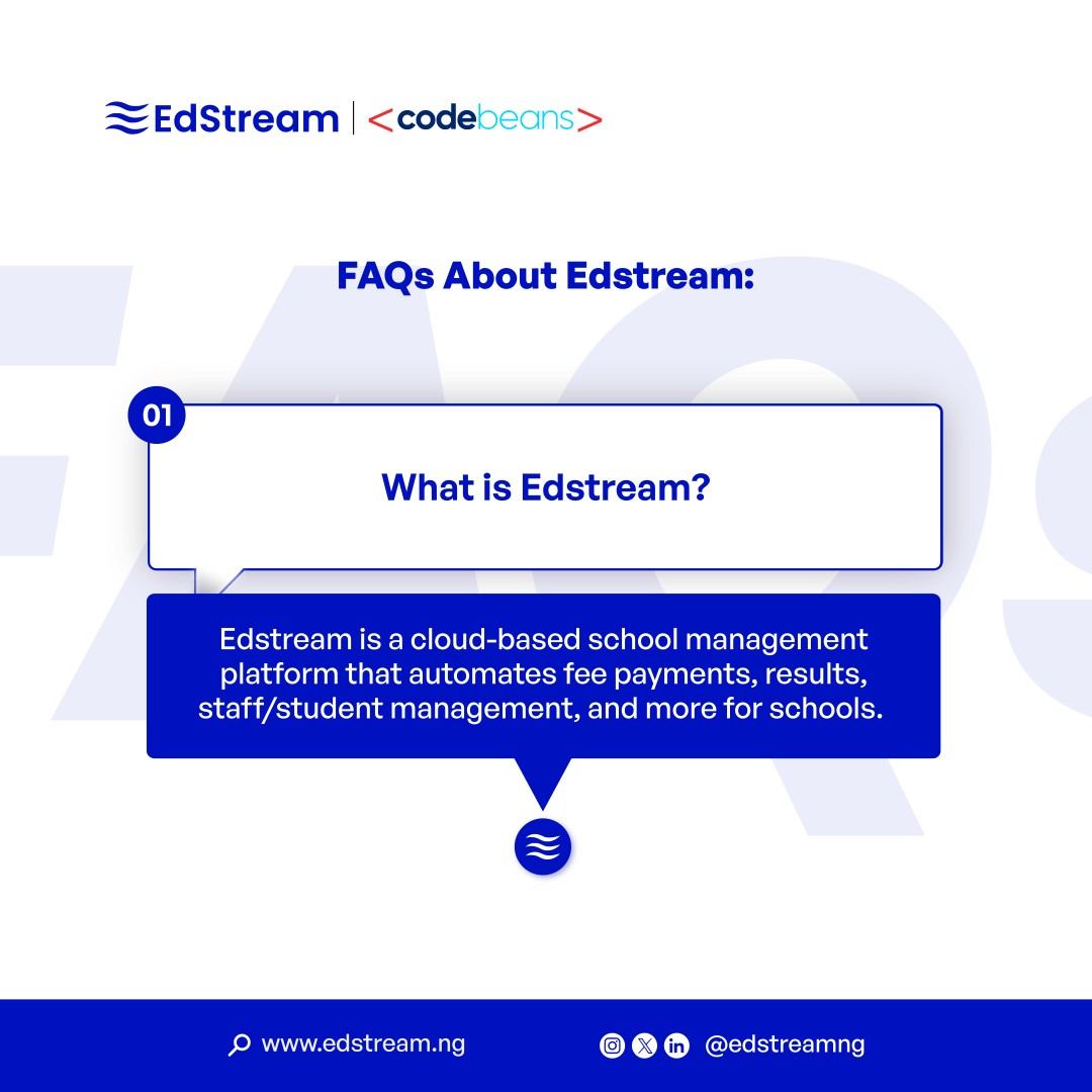 Edstreamng's tweet photo. Whether you're a school admin, teacher, parent, or student, this is for you.

Edstream is a feature-based school management system—you choose the features you want to use.

.

.

#Edstream #SchoolManagement #NigeriaEdTech #FAQs #EducationMadeEasy #DigitalSchools https://t.co/1IeM93hV8e