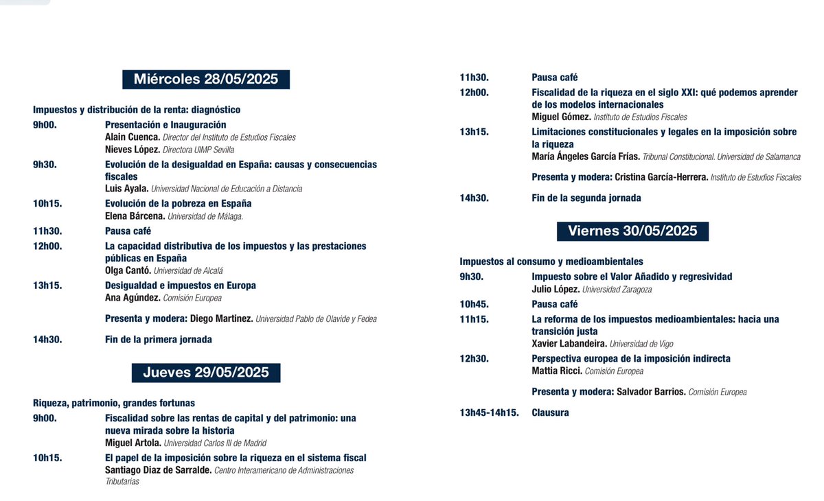 Impuestos y desigualdad. 
Esto tiene muy buena pinta. 
En la <a href="/uimpsevilla/">UIMP Sevilla</a>, 28-29-30 de mayo👇👇