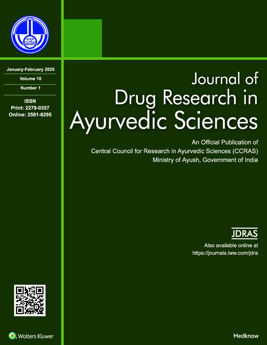 CCRAS_MoAyush's tweet photo. ๐ข๐๐๐ ๐๐๐๐๐๐๐!
The newest edition of the Journal of Drug Research in Ayurvedic Sciences (#JDRAS), a peer-reviewed, double-blind bimonthly journal by #CCRAS, is now live!
Don't miss the ๐๐๐ง-๐
๐๐ ๐๐๐๐ ๐๐ฌ๐ฌ๐ฎ๐ (๐๐จ๐ฅ. ๐๐, ๐๐จ. ๐) ๐https://t.co/lHOAiaW2np https://t.co/5uN68sqB1K