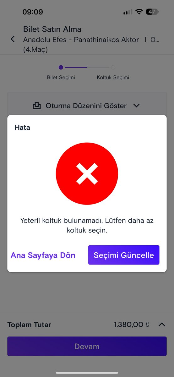 aylinnlli's tweet photo. @MobiletOfficial nasıl bilet alacağız? Hayır koltuk yoksa satışa kapatın tribünleri. Eğer varsa niye bilet satılmıyor? Tüm tribünleri denedik asla bir bilet bile alınmıyor . Destek desen yok . @AnadoluEfesSK acilen #mobilet ile çalışmayı bırakmalıdır. https://t.co/HAeyr5QE6o
