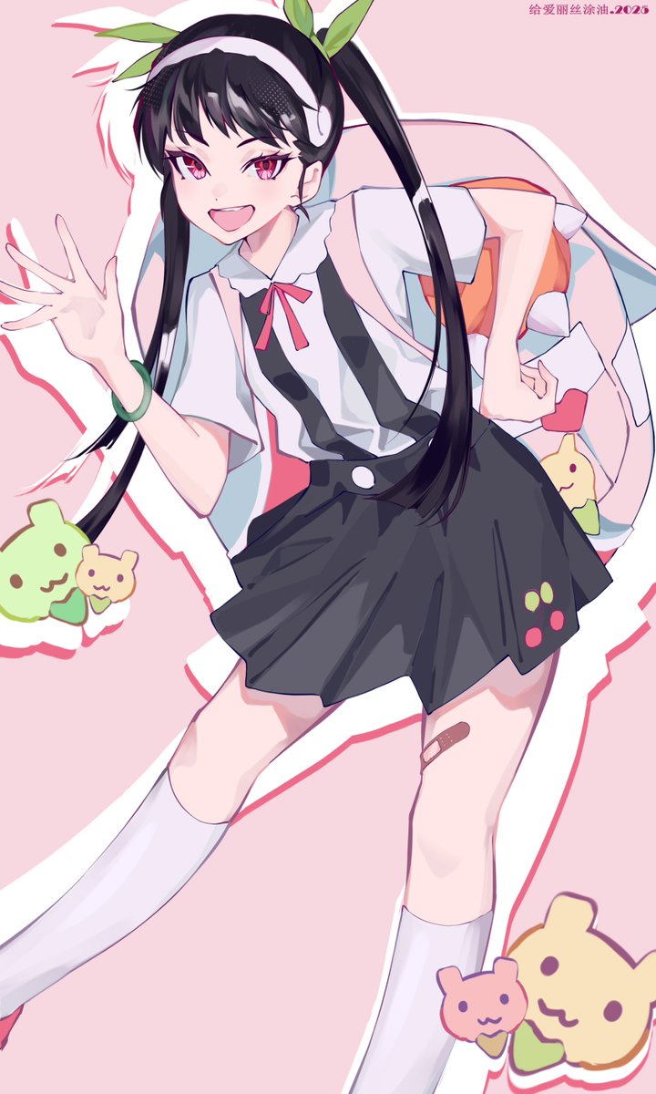 HanekawaTBS's tweet photo. 补了一些东西，手环和裙子上的花纹原本那张忘画了 https://t.co/e3DxfXt64H