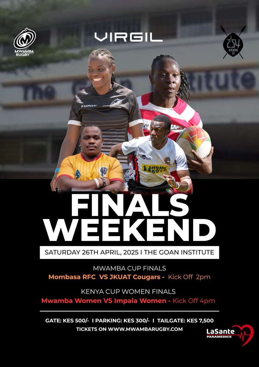 🌅 ONE MORE SLEEP! 💤🔥
Tomorrow, history is made at Goan Institute as Mwamba Women take on Impala in the Kenya Cup Final! 🏆

Rugby royalty, craft beer, elite food &amp; unbeatable vibes. You simply can’t miss this!

🎟️ Grab your ticket now: bit.ly/4jDO0Rb