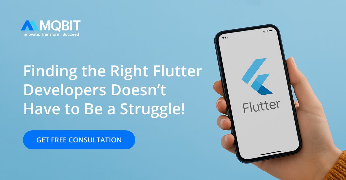 Mqbittechnology's tweet image. 🚀 Need Expert Flutter Developers to Bring Your App Idea to Life?
At MQBIT Technologies, we build scalable, high-performance apps that grow with your business.
Let’s build together 👉 mqbittechnologies.com
#FlutterExperts #TechSolutions #MobileApps #DeveloperHiring
