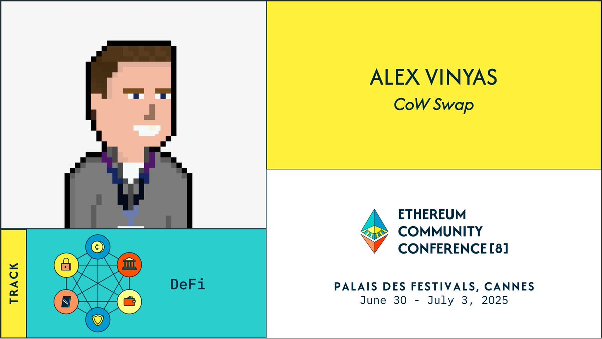 EthCC's tweet photo. Say hello to more EthCC[8] speakers!

István András Seres from Eötvös Loránd University (@Istvan_A_Seres)
Track: 🧬 Zero Knowledge & Cryptography

Alex Vinyas from CoW Swap
Track: 🏦 DeFi

Marcello Ardizzone from Polygon Labs (@marcell033)
Track: 🛠️ Built on Ethereum Demo

Gwen from Consensys (@Gwenole_M)
Track: 💡 For Developers and Users

See you in Cannes! 💙💛🧡
